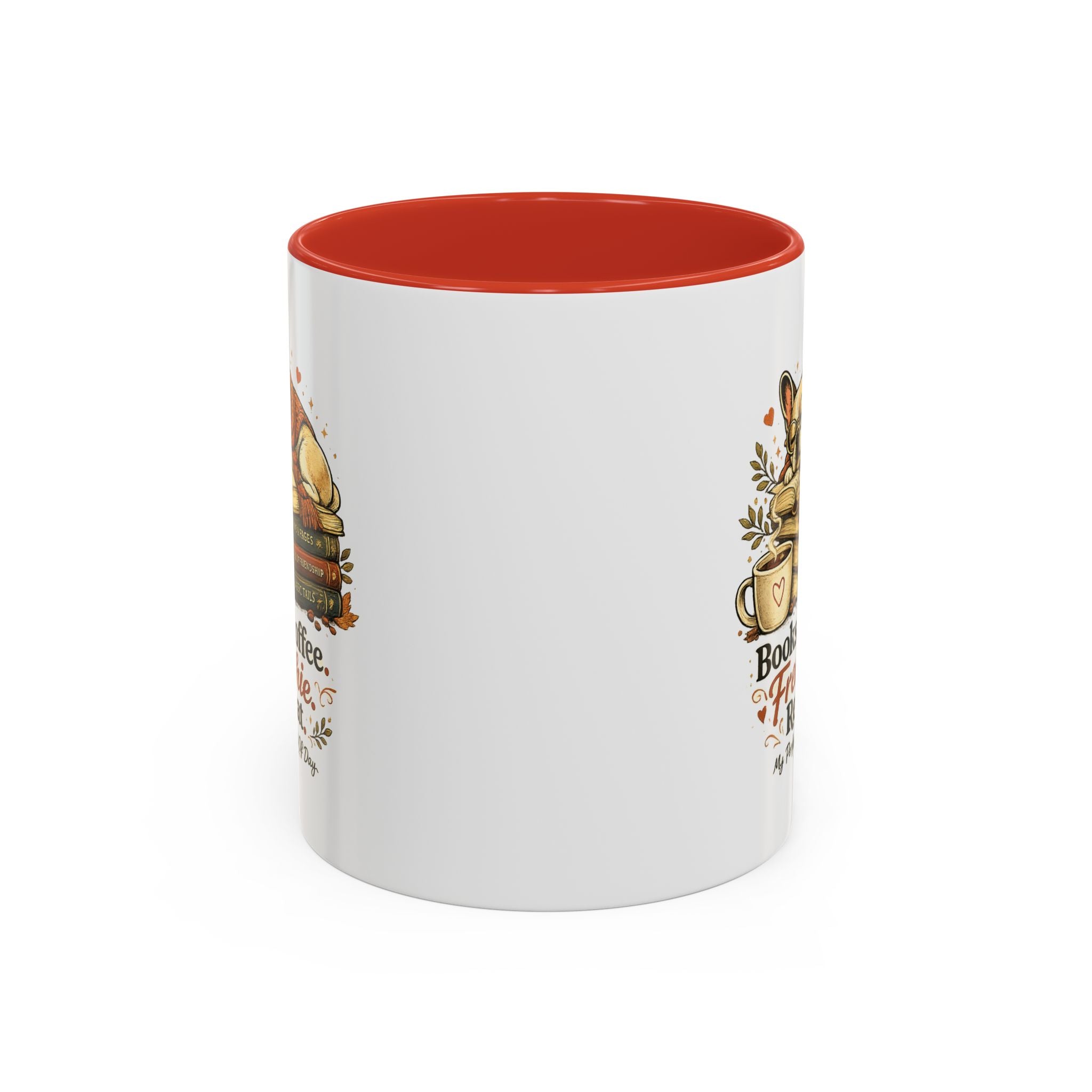 Books . Coffee . Frenchie - Accent Ceramic Mug