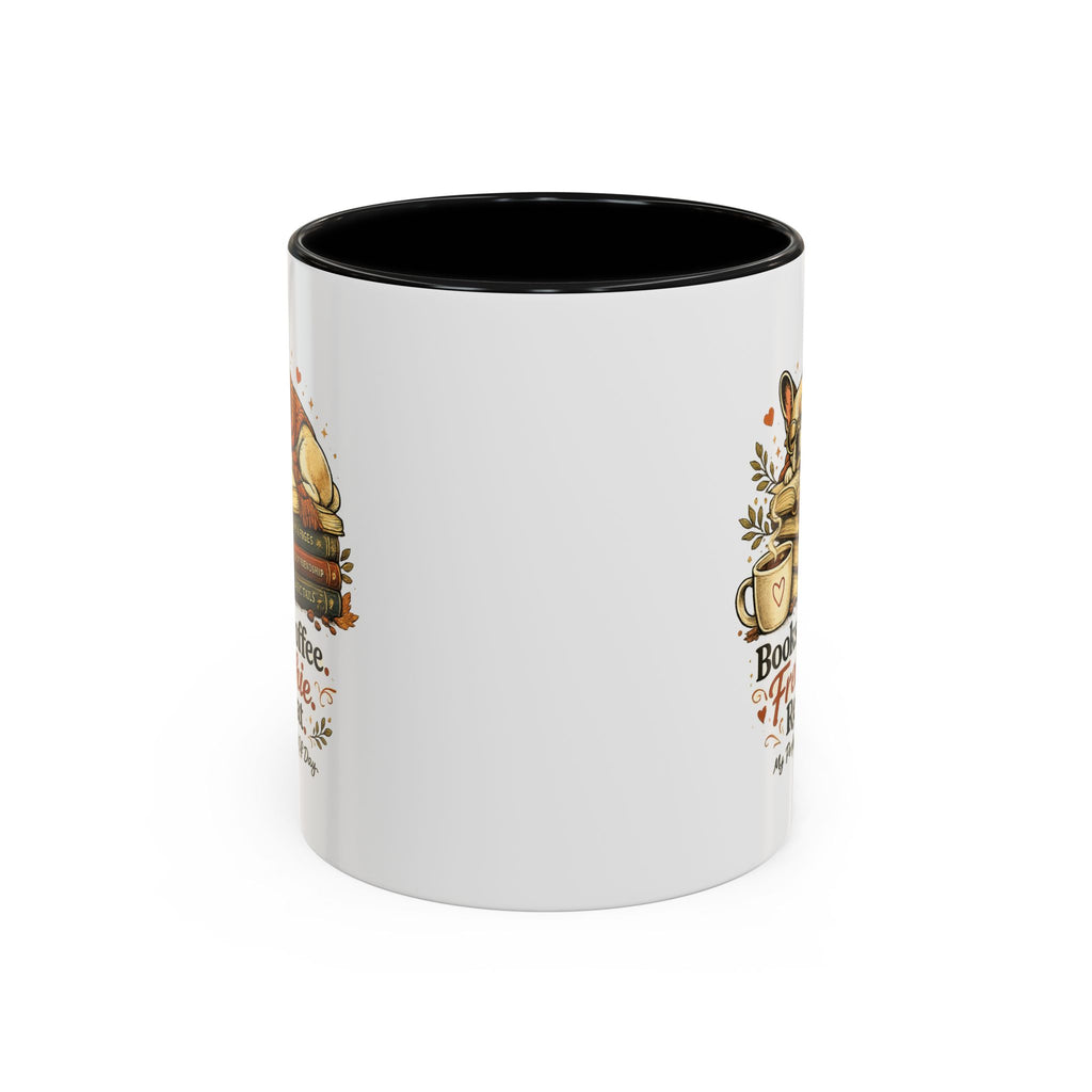 Books . Coffee . Frenchie - Accent Ceramic Mug