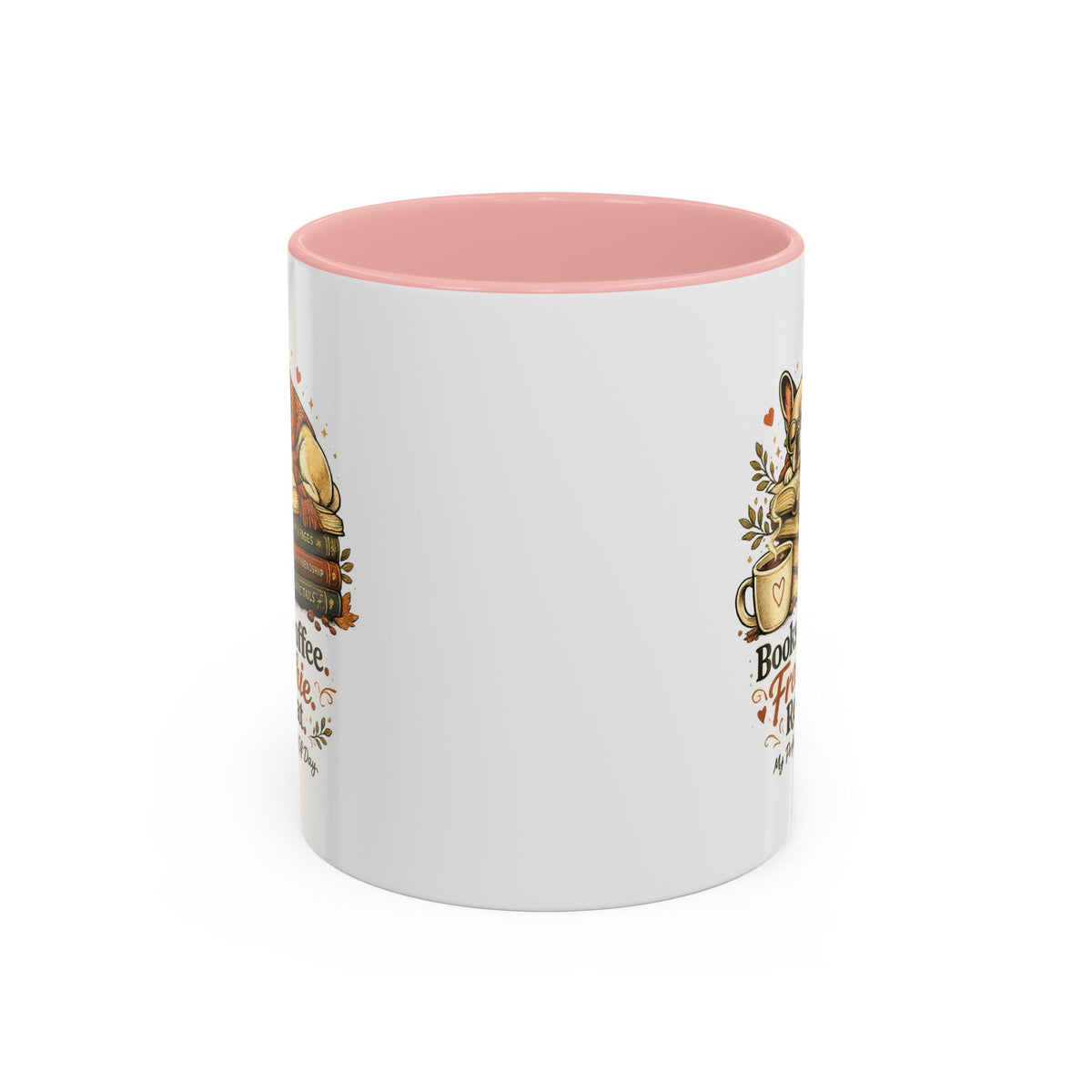 Books . Coffee . Frenchie - Accent Ceramic Mug