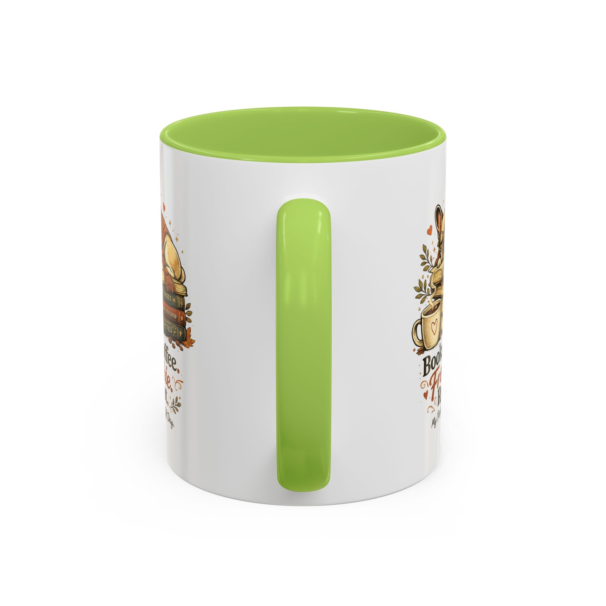 Books . Coffee . Frenchie - Accent Ceramic Mug