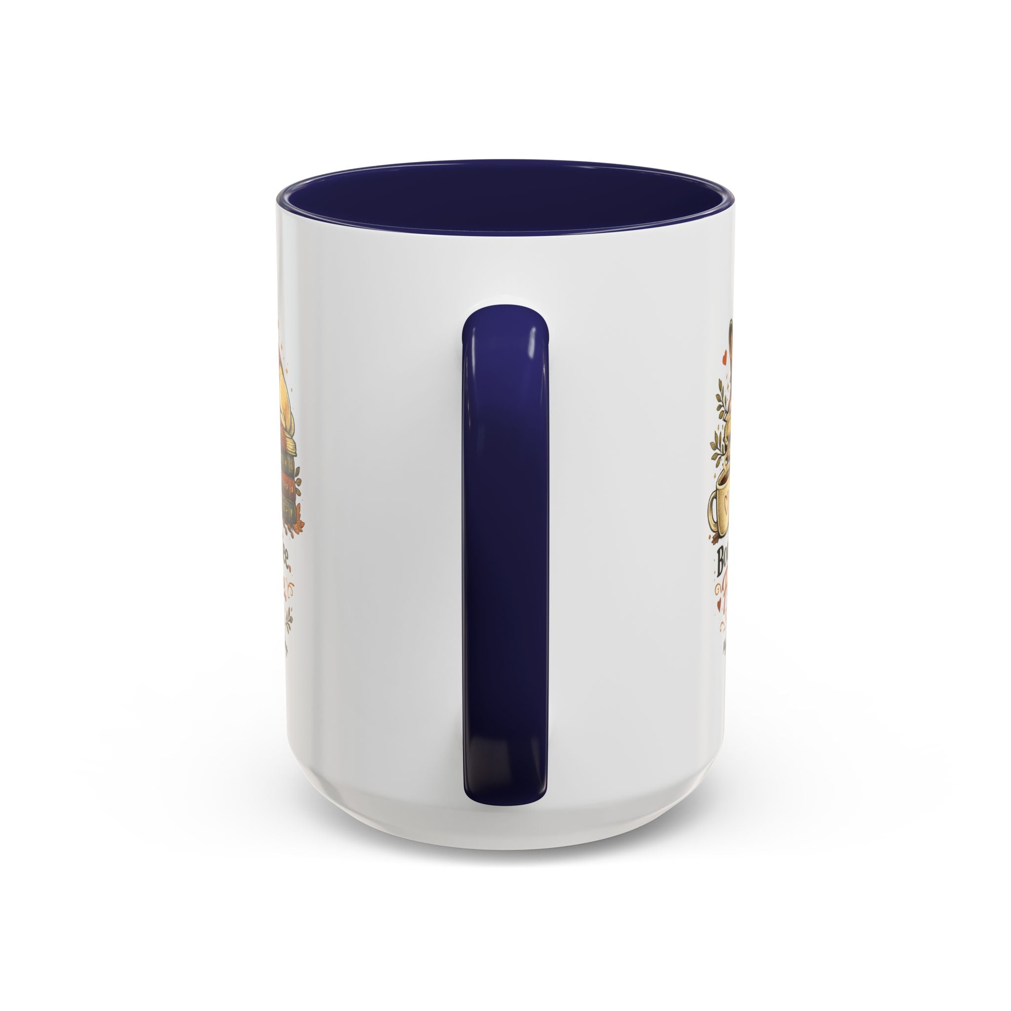 Books . Coffee . Frenchie - Accent Ceramic Mug