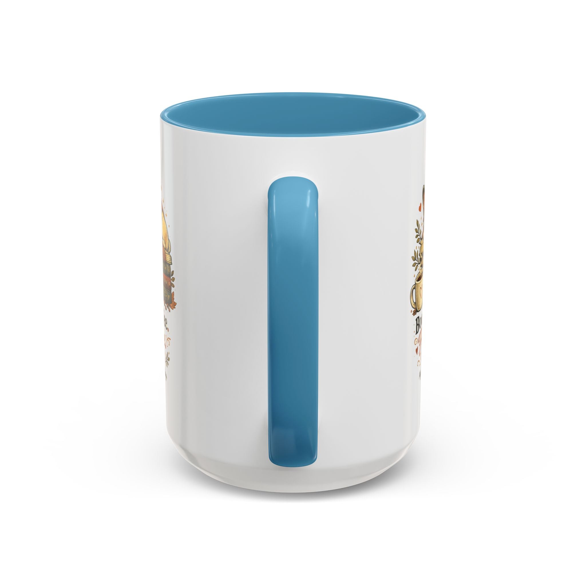 Books . Coffee . Frenchie - Accent Ceramic Mug