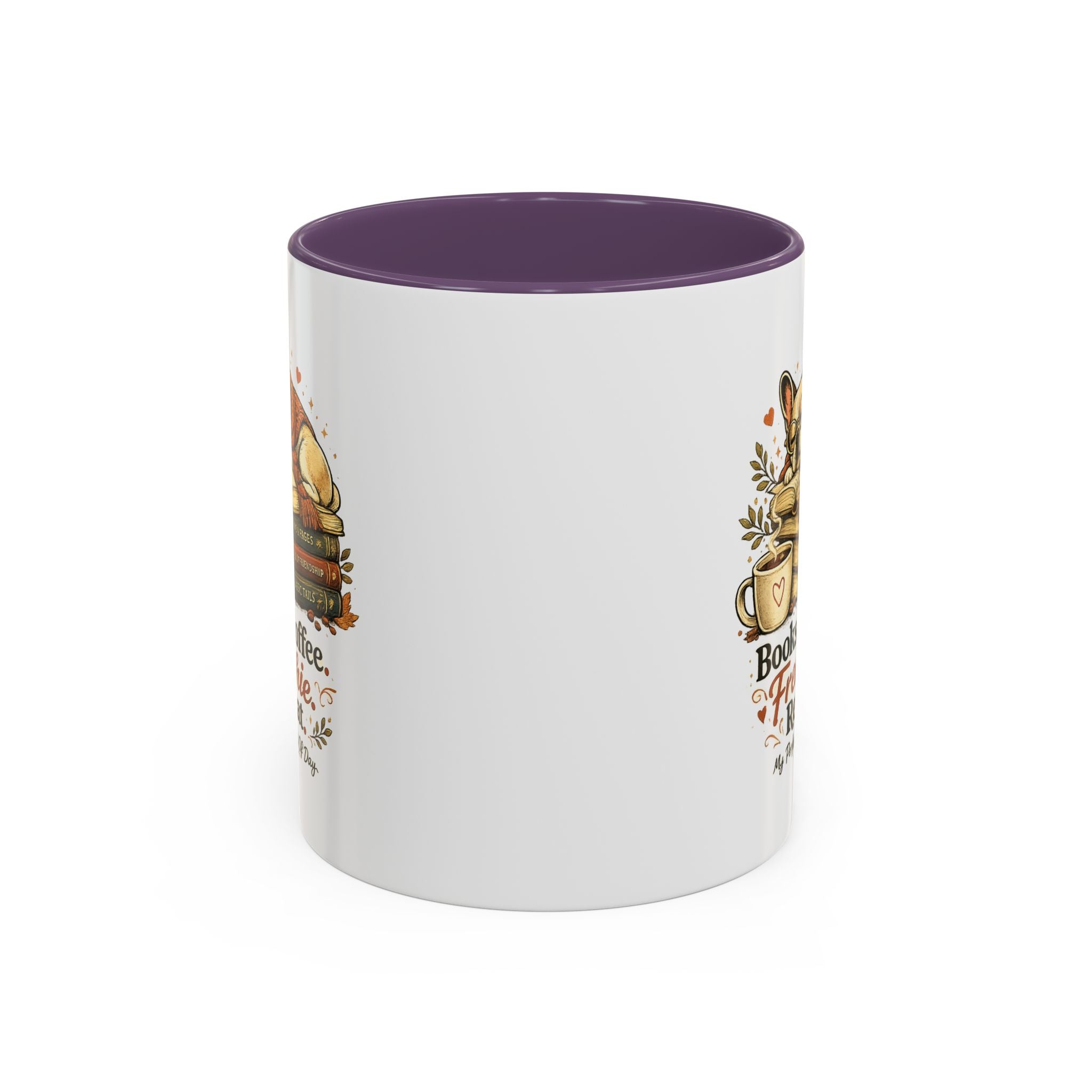 Books . Coffee . Frenchie - Accent Ceramic Mug
