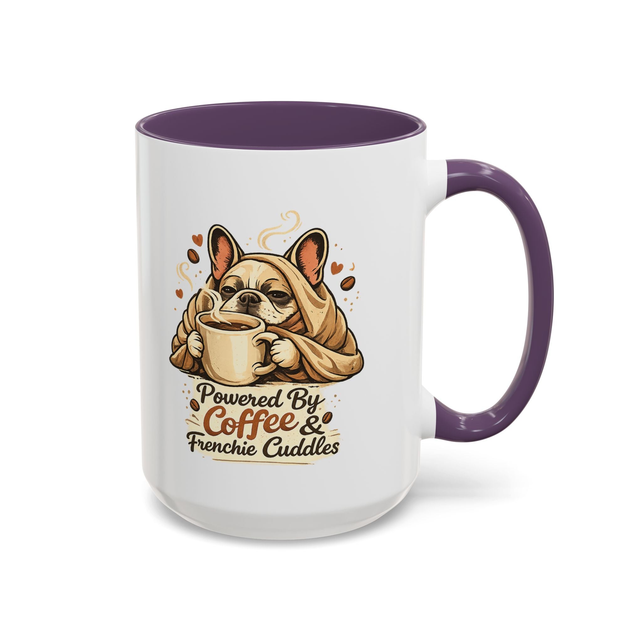 Powered By Coffee & Frenchie Cuddles - Accent Ceramic Mug