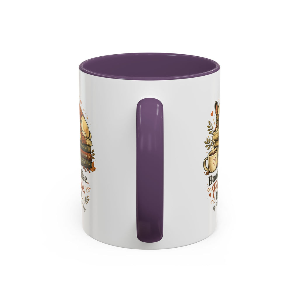 Books . Coffee . Frenchie - Accent Ceramic Mug