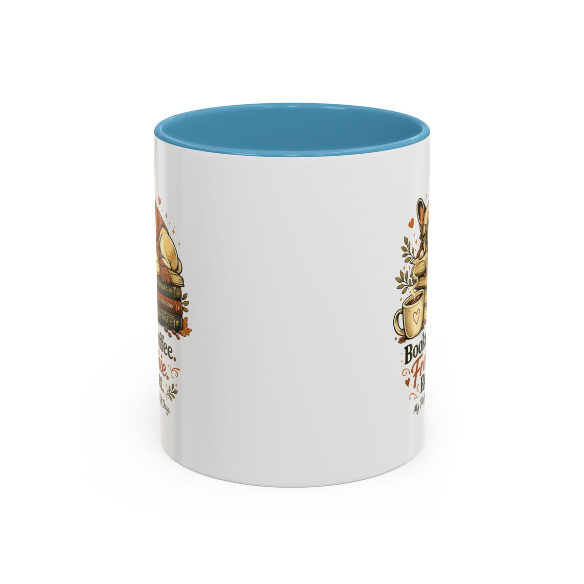 Books . Coffee . Frenchie - Accent Ceramic Mug