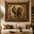 Majestic Elephant Heritage Woven Blanket