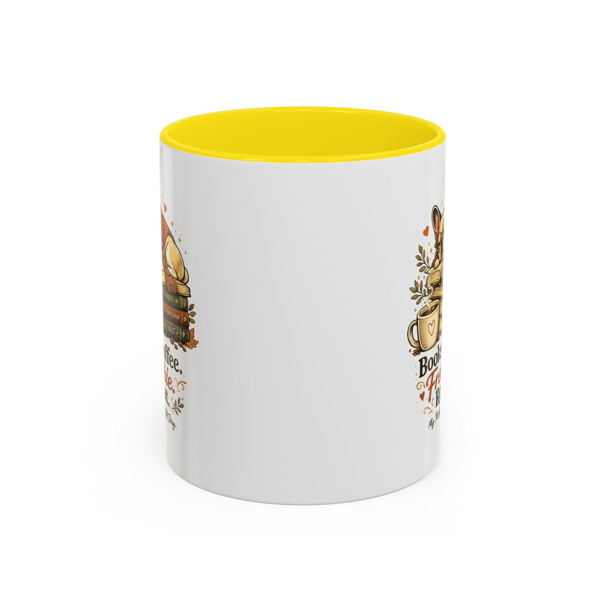 Books . Coffee . Frenchie - Accent Ceramic Mug
