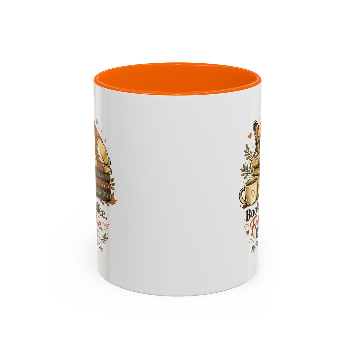 Books . Coffee . Frenchie - Accent Ceramic Mug