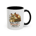 Books . Coffee . Frenchie - Accent Ceramic Mug