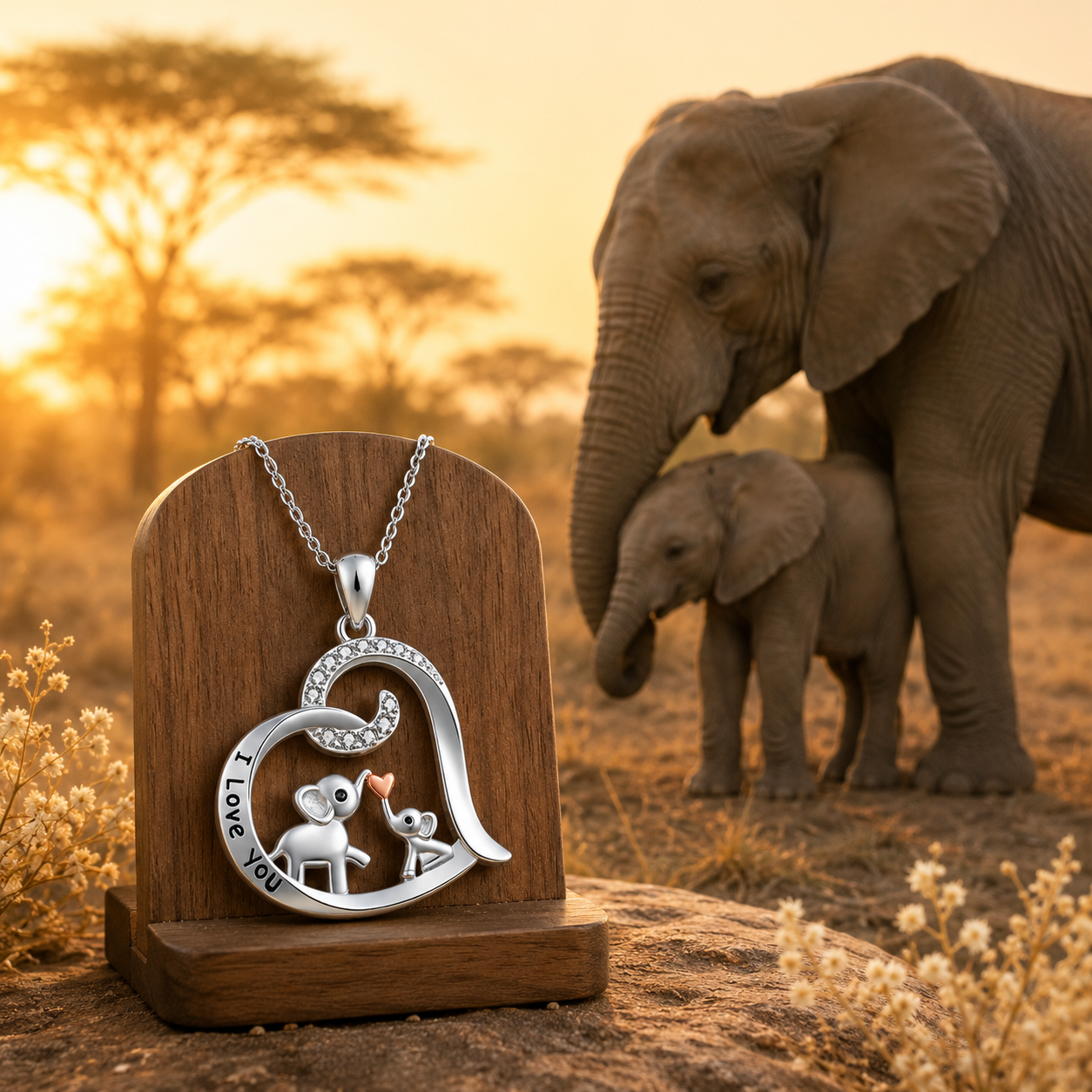 Baby Elephant Kisses Necklace
