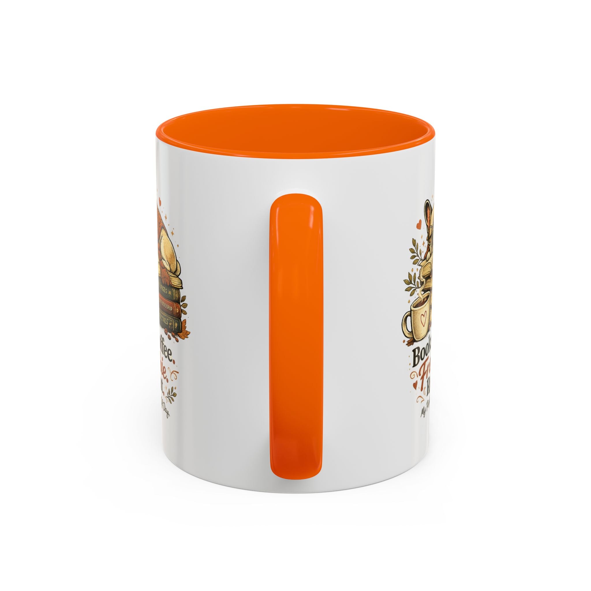 Books . Coffee . Frenchie - Accent Ceramic Mug