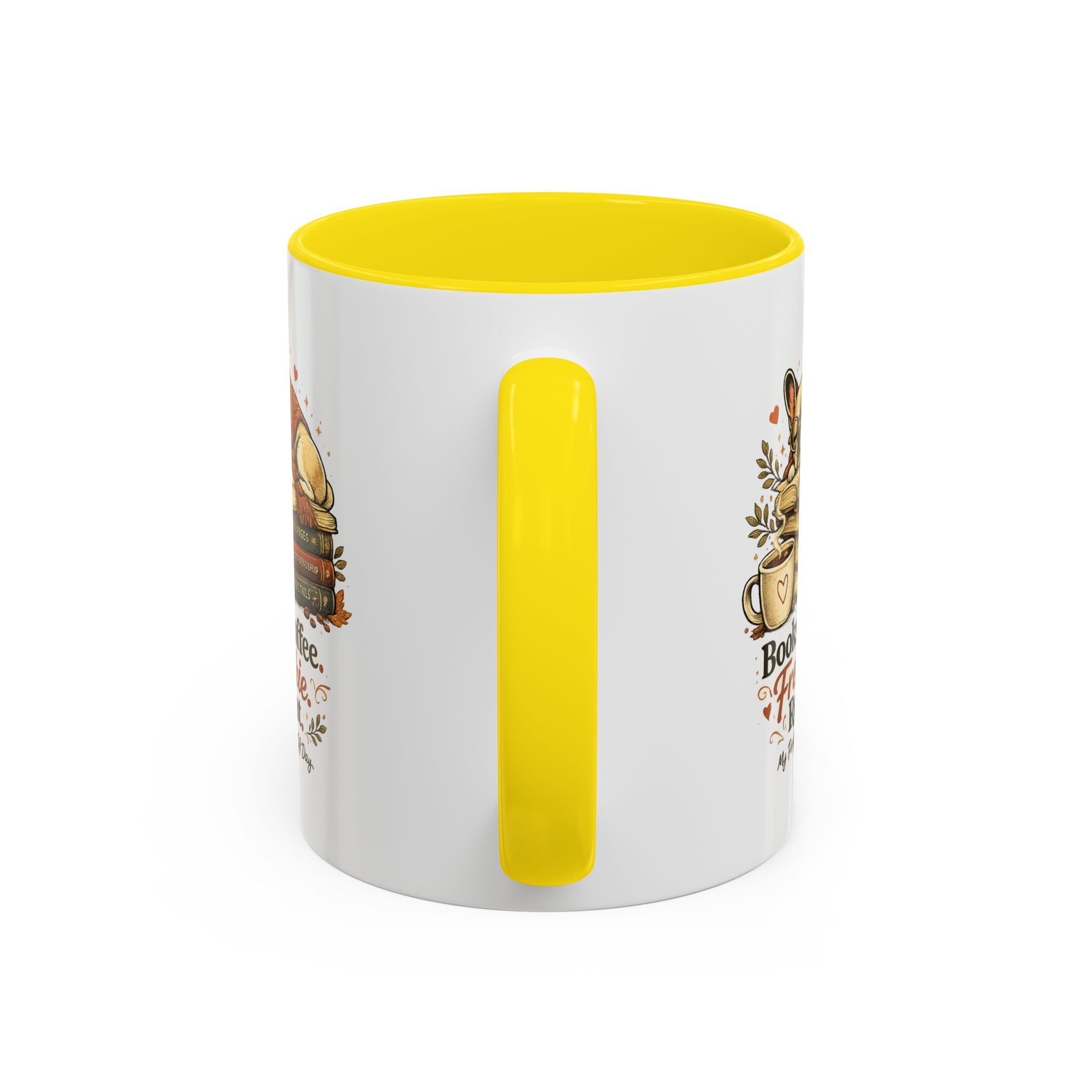 Books . Coffee . Frenchie - Accent Ceramic Mug