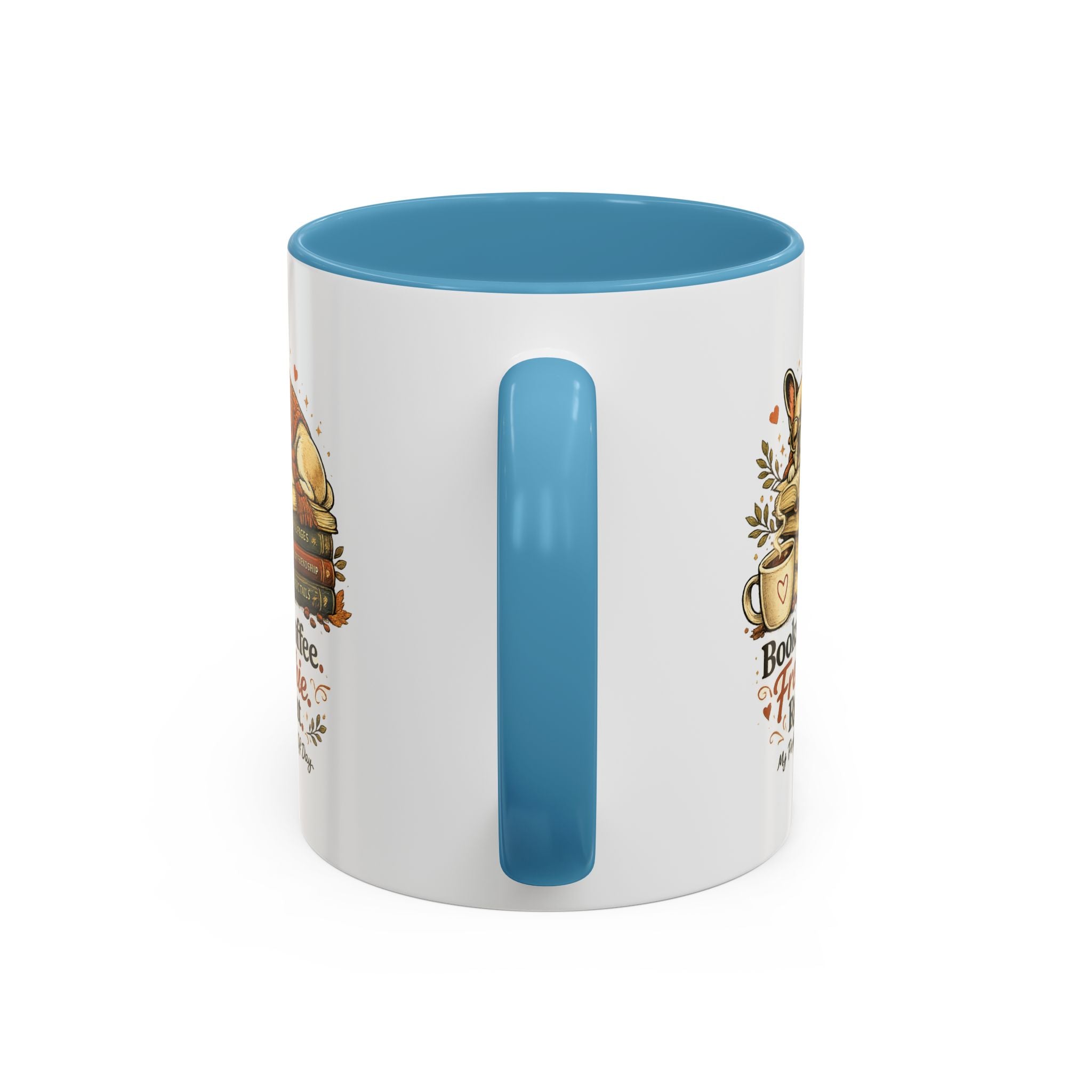 Books . Coffee . Frenchie - Accent Ceramic Mug