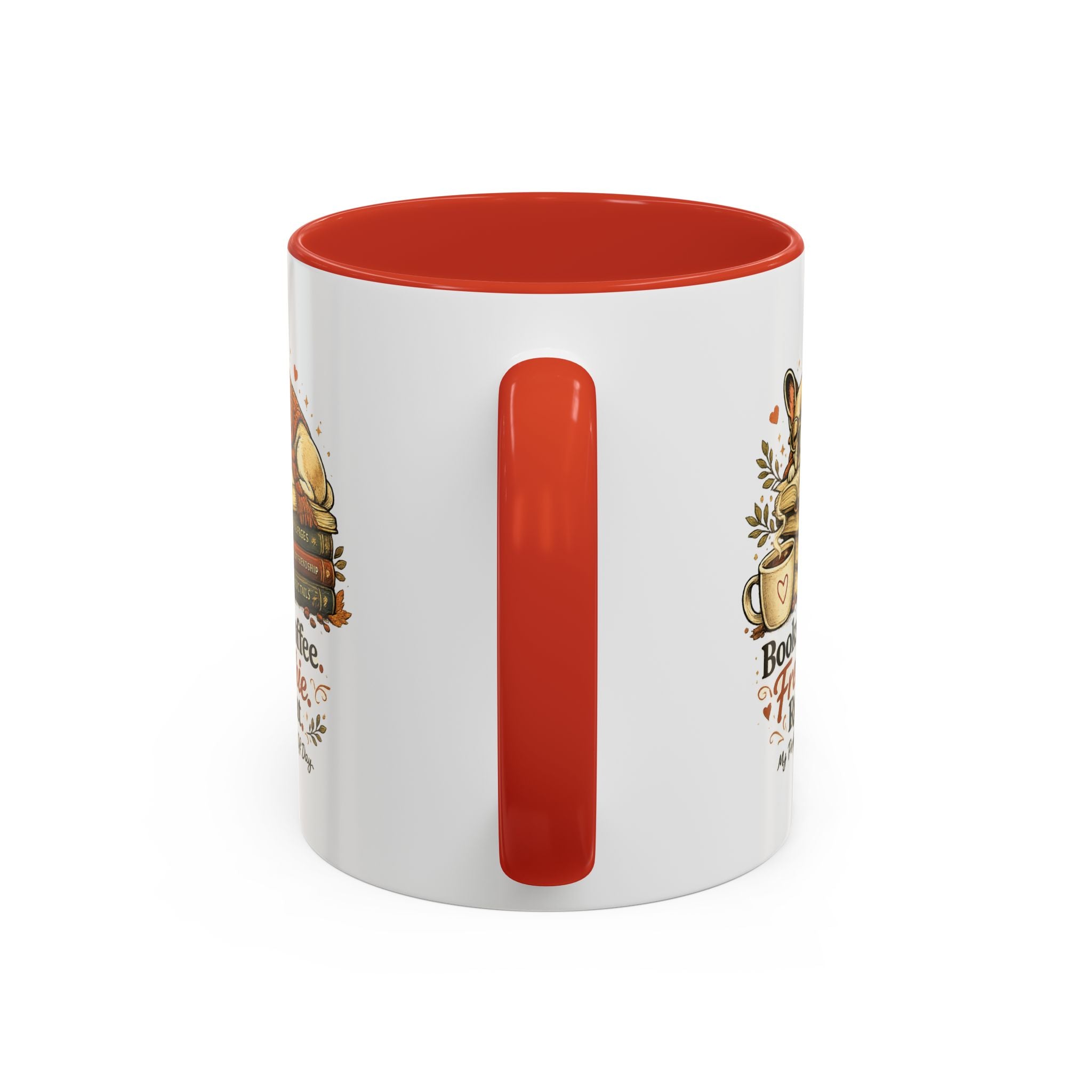 Books . Coffee . Frenchie - Accent Ceramic Mug