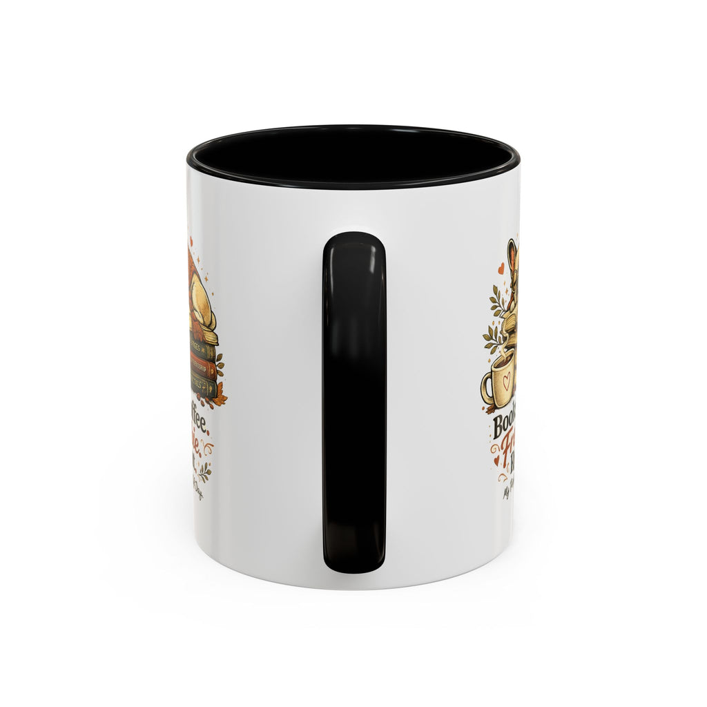 Books . Coffee . Frenchie - Accent Ceramic Mug