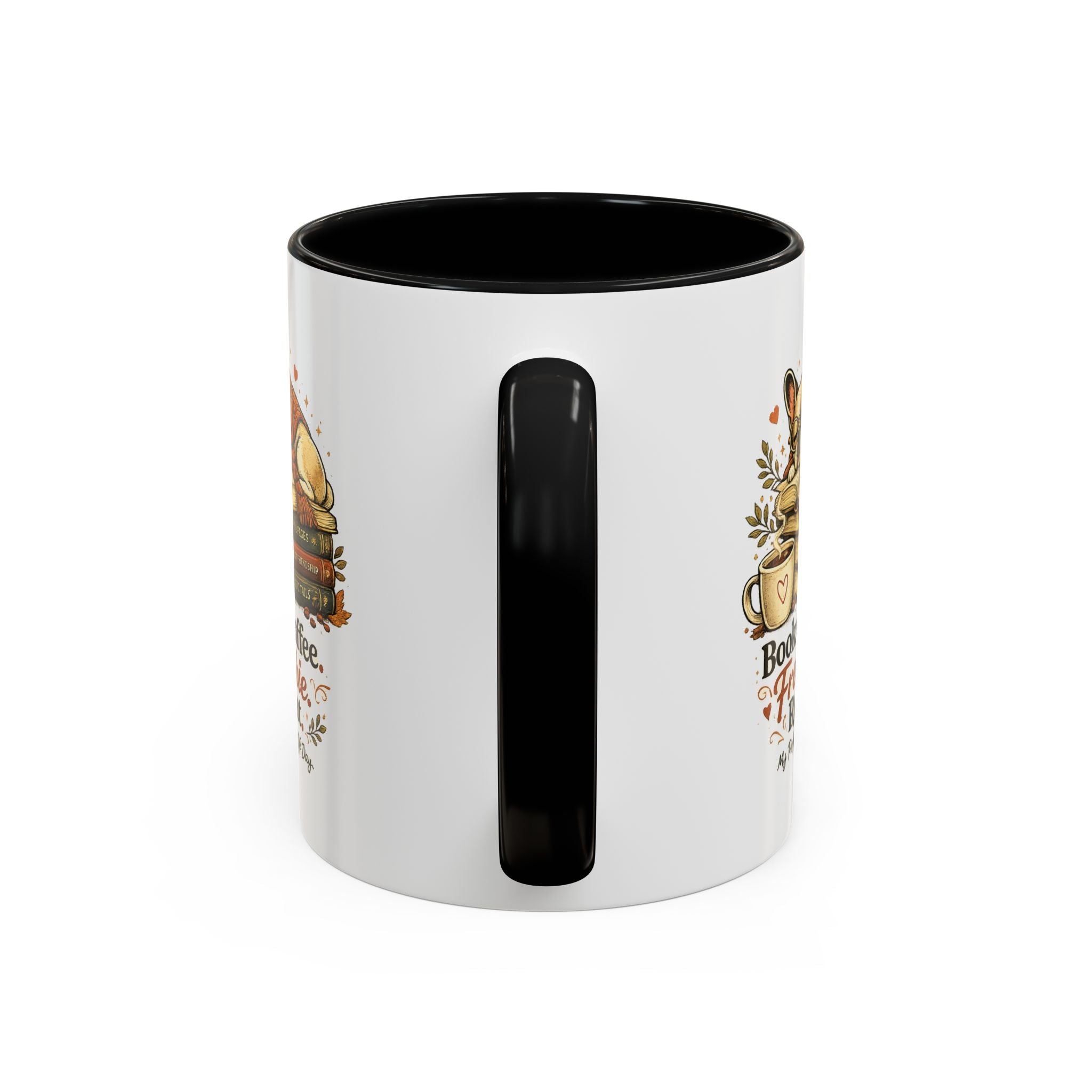 Books . Coffee . Frenchie - Accent Ceramic Mug