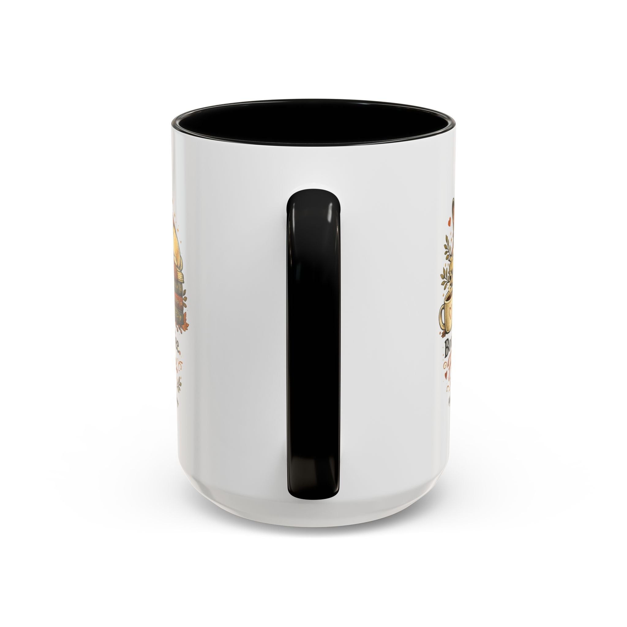 Books . Coffee . Frenchie - Accent Ceramic Mug