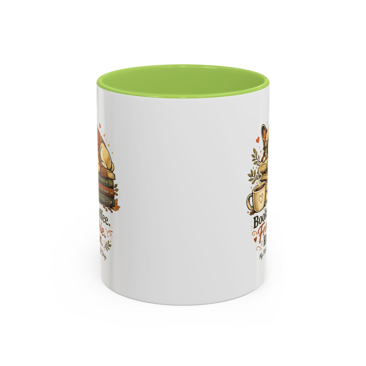 Books . Coffee . Frenchie - Accent Ceramic Mug