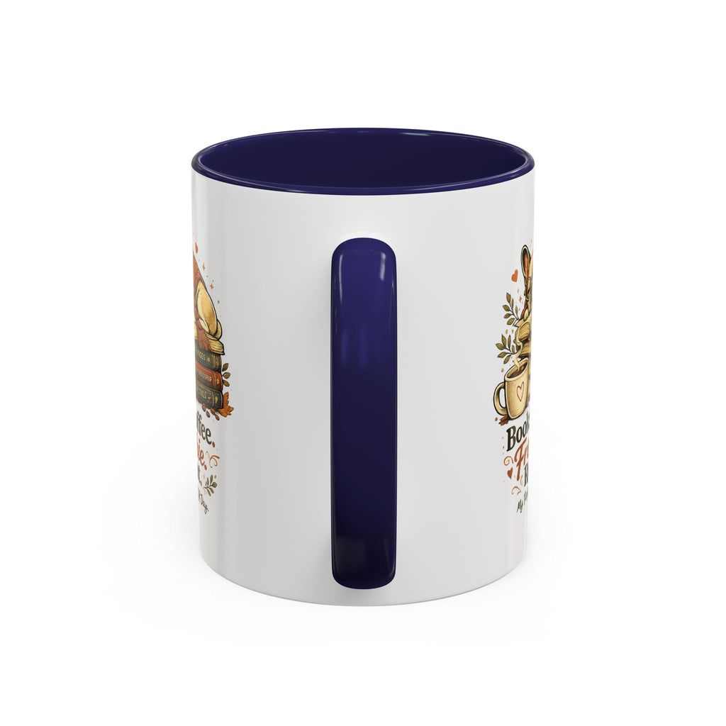 Books . Coffee . Frenchie - Accent Ceramic Mug